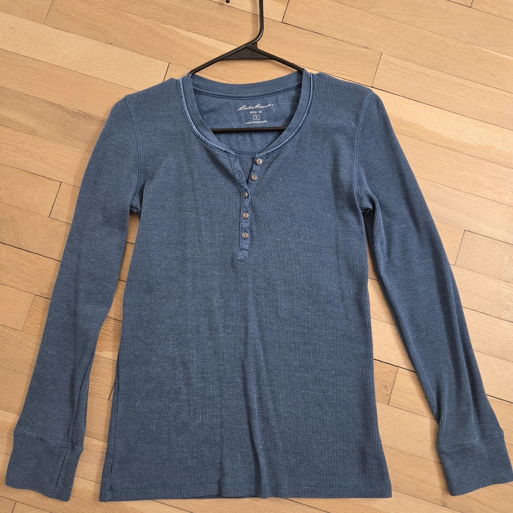 Eddie Bauer Denim Blue Henley Top